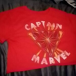 Love Tribe size small Red Captain Marvel crop top